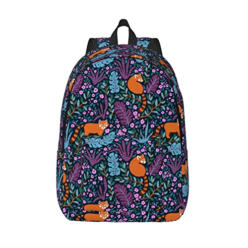 Sac à dos imprimé chat en toile léger idéal pour école et voyages