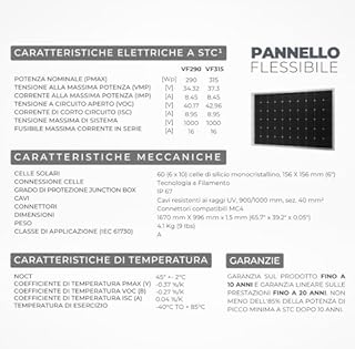 Kit 3 Pannelli Solari Flessibili 315 W Microinverter 800 W e Cavo – Moduli Monocristallini IP67 Ultra Sottili 167×99,6×0,15 cm – Pannello Fotovoltaico Plug and Play da Balcone - Facili da Installare