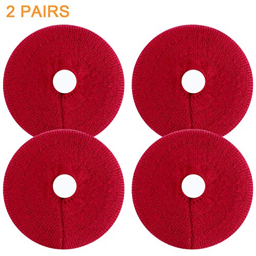 Cubiertas de suéter para almohadillas de auriculares con tela de punto para Beats Solo 3/2, Solo HD/Mixr/EP y otros auriculares con cojines de oreja de 1.57-3.14 pulgadas [2 pares] (Rojo) miniatura 4