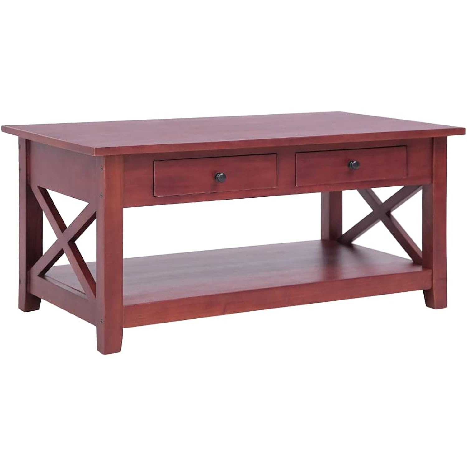 SANON Coffee Table Wooden Coffee Table Living Room Mahogany