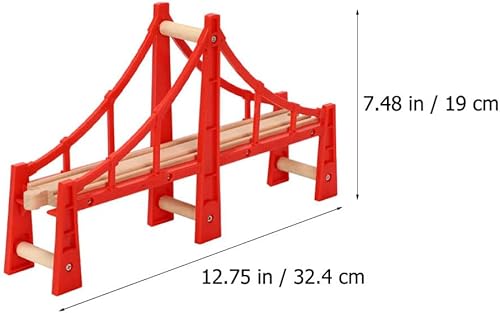 Miniatura 4 de Alasum Bloques creativos de madera a granel Accesorios de pista de paso elevado ferrocarril elevado DIY puente pistas modelo de ferrocarril edificio