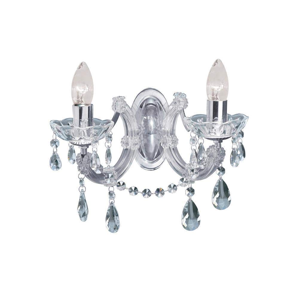 Searchlight 399-2 Marie Therese 2 Light Wall Bracket Clear & Chrome