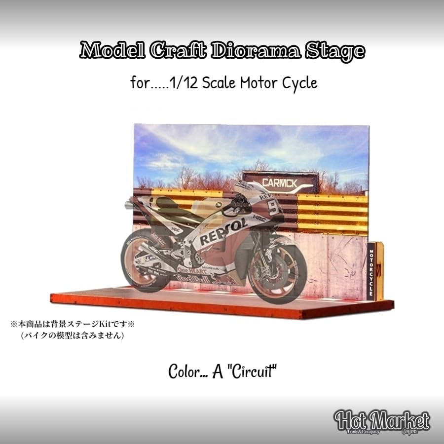 Amazon.co.jp: 1/12○オートバイ模型用○ジオラマ背景キットA
