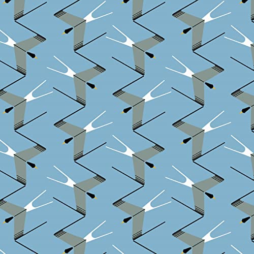Premium Birch Organic Fabric featuring Charley Harper's Glacier Bay Design - Arctic Tern Print