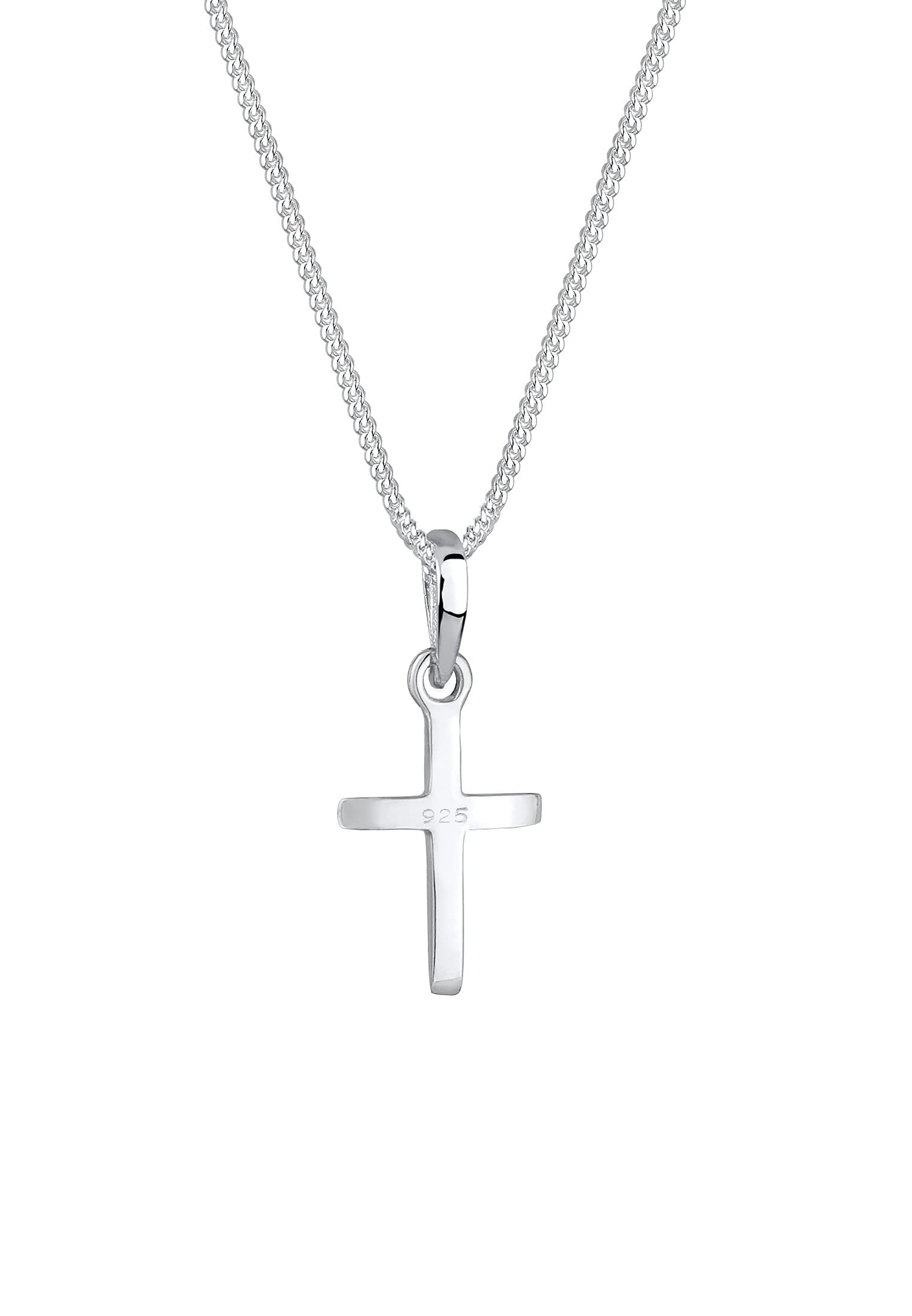 Elli Halskette Damen Kreuz Anhänger mit Sterngravur Filigran 925 Silber