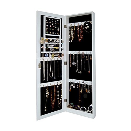 Wall Mount Jewelry Armoire Wooden Over The Door Cabinet with Lock Bedroom Chest