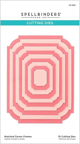 Spellbinders Marcos de esquina con muescas grabadas troqueladas, metal