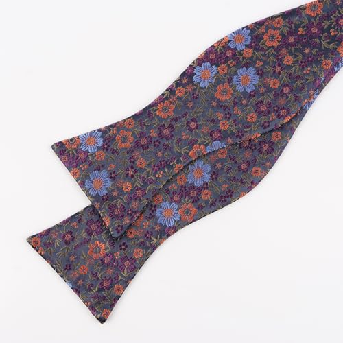 Image of Alizeal Mens 2pcs Floral Self-tied Bow Tie Pocket Square Set
