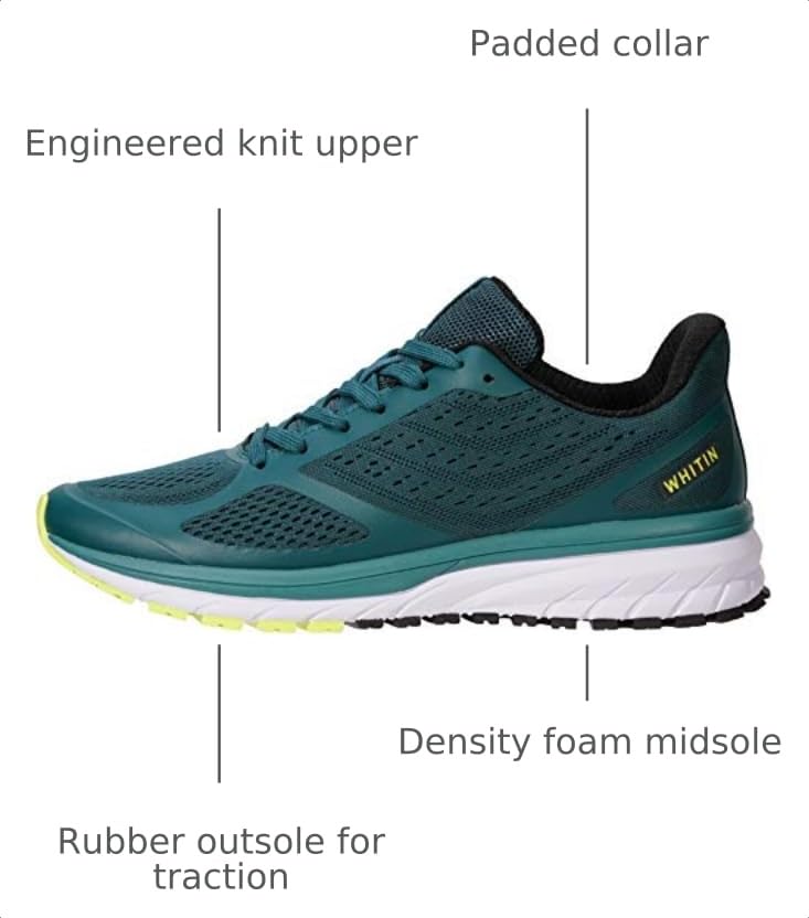 Image of Joomra Whitin Men's Supportive Running Shoes Cushioned Athletic Sneakers | Durable Rubber Outsole, Lace-up fit, Removable Insole, Reliable Traction for Jogging, Walking, Gym, Workouts, Training
