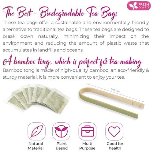 Image of FreshDrinkUS, Premium Red Clover Herbal Tea- 75 Tea Bags - Pure - Naturally Smooth & Mild Flavor - Premium Quality, Eco-Conscious Packaging. Caffeine-Free. Gluten Free. Vegan