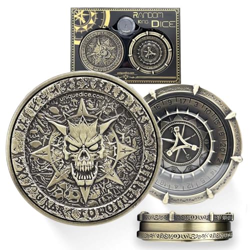 Skull Dice Unique Dice Roulette Dice Metal Dice Set Mechanical Dice Spinner D&D Dice Dice Random King Dice D20 D6, D8, D10, D12 for Dungeons and Dragons Wheel Roller collectable TRPG Mechanical Dice
