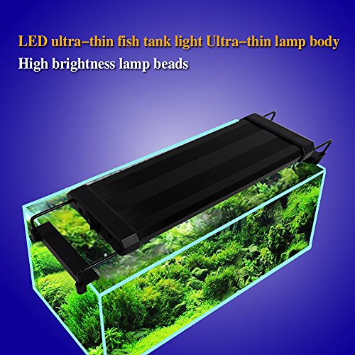 Led Aquarium Light 12 Inch - 18 Inch Fish Tank Light With Extendable Brackets - Fish Lamp 15 Inch White And Blue Leds (40A=11"- 19"(28Cm)) #TOP2