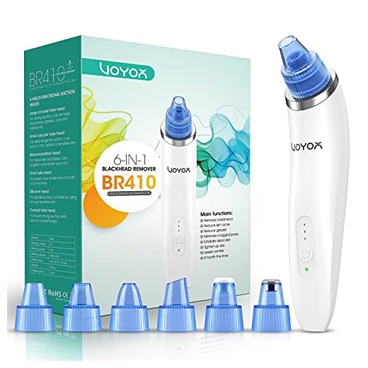 VOYOR Eliminador de Espinillas Limpiador de Poros de Succión por Eléctrico BR410