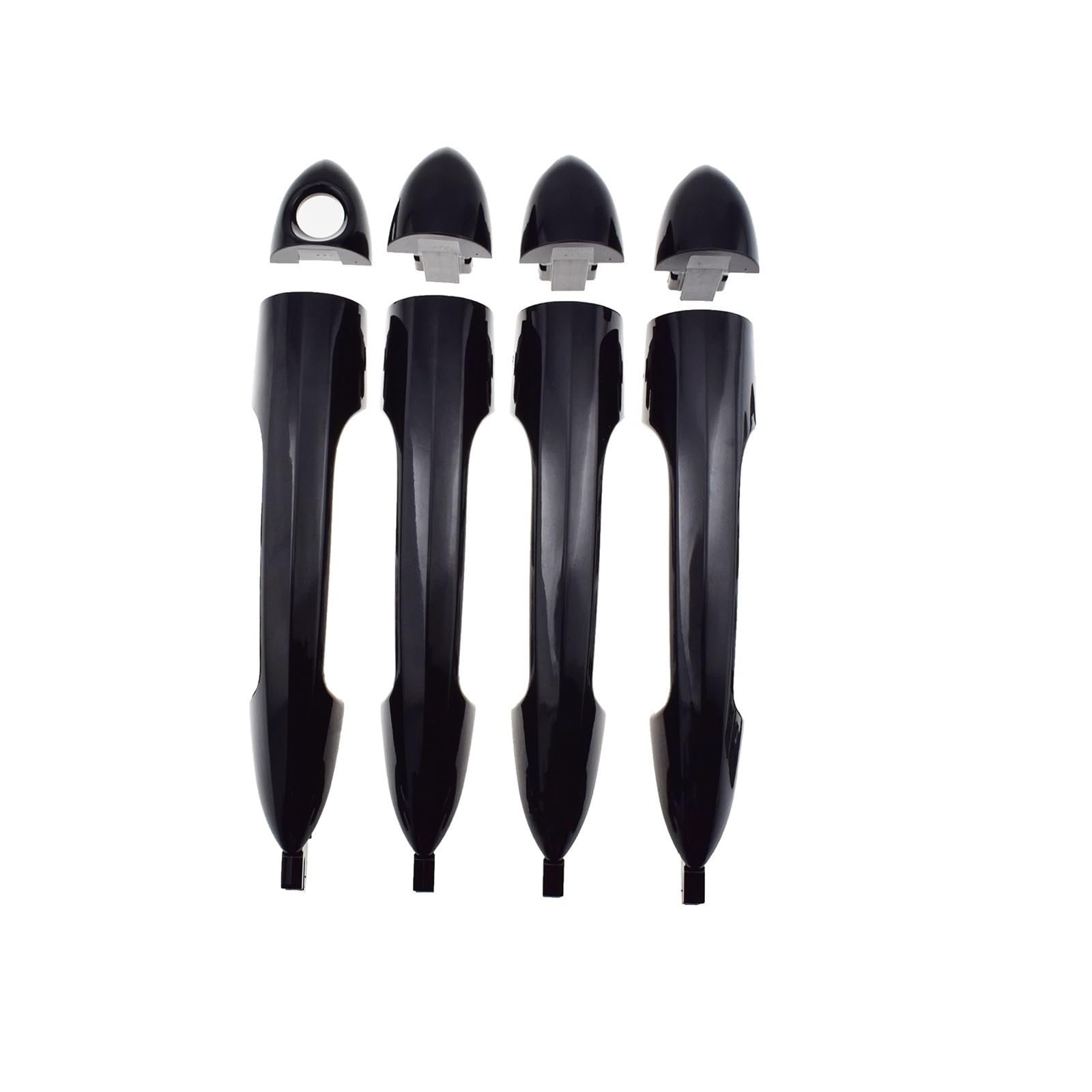 Aphkqost Car Door Handle Outer for Alfa for Romeo 147 for Giulietta for Mito 2008 2009-2020 Black Front Rear Left Exterior Door Handles 156145296 156145295(4PCS)