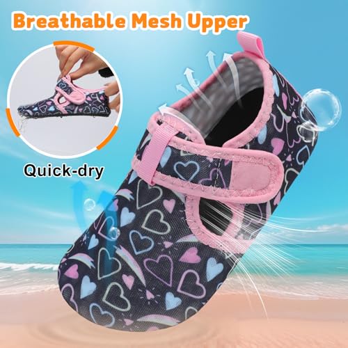 Image of LeIsfIt Kids Water Shoes Girls Boys Quick Dry Aqua Socks Breathable Swim Shoes Non-Slip Barefoot Socks for Beach Surf