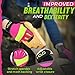 HANDLANDY Hi-vis Reflective Work Gloves for Women, Anti Vibration Gloves for Mowing, Power Tools (Hi-vis Yellow Pink, Small (Pack of 1))
