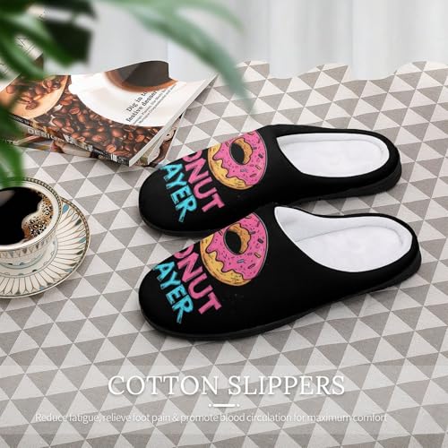 Snack Donut Women's Cotton Slippers Indoor Outdoor Slip-on Warm House Shoes with Anti-Skid Rubber Sole4