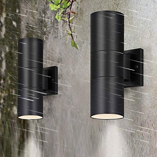 Image of rosykite Outdoor Wall Light Fixture, Cylinder Modern Up Down Lighting