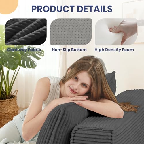 Image of Erament Folding Sofa Bed, 8 inch Convertible Sleeper Sofa Fold Out Chair Bed with Pillow, Portable Floor Couch Lounge Sofa for Living Room Bedroom Guest Room, Grey