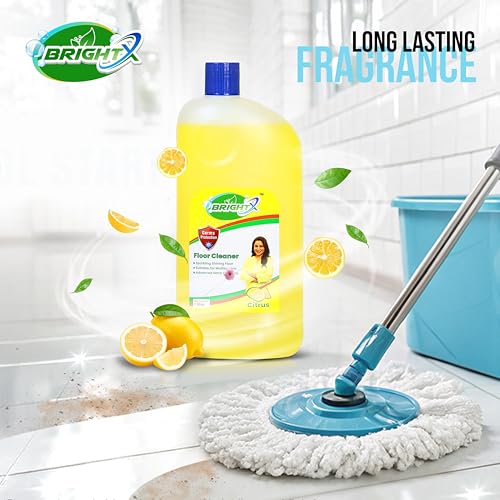 Image of BrightX Floor Cleaner | Citrus Fresh | Multi-Surface Cleaning & Long-Lasting Fragrance (1L, Citrus)