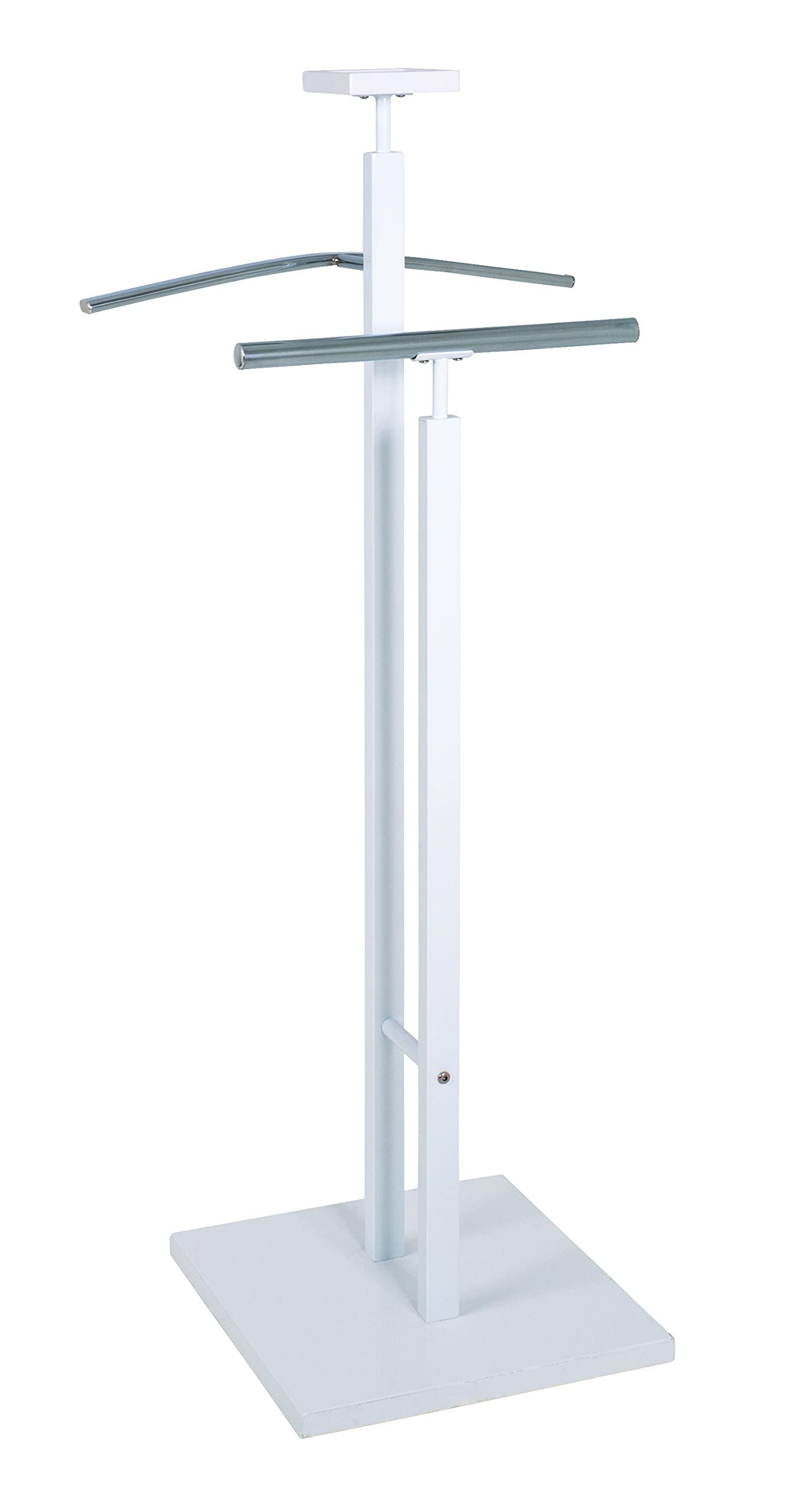 HAKU Servo Muto da uomo cromo, bianco, MDF, metallo - Dim. L 33 cm x A 109 cm x P 33 cm, Stile Moderno