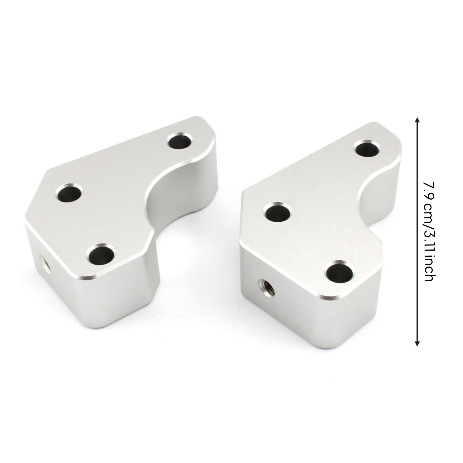 predolo 2 Pezzi Rialzi Manubrio in Alluminio Lavorato a CNC Rialzo Manubrio Argento Accessori per turisti