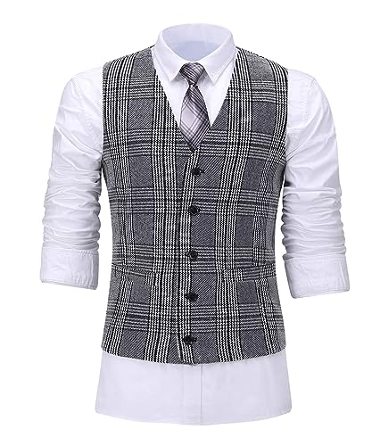 Gilet de Mariage Homme Pied de Poule pour Garçon d'Honneur Chic