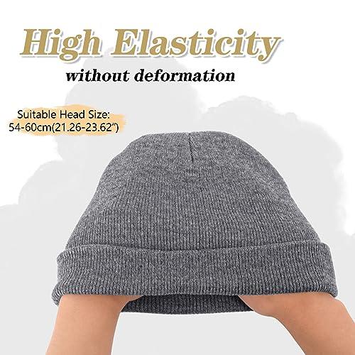 Image of ZOORON 1&2 Packs Beanie for Men Women Men's Beanie Hat Acrylic Knit Cuff Beanie Cap Slouchy Knit Skull Cap Warm Winter hat