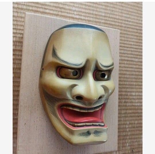 能面 木彫り 白髪のひげ 能面 木彫り 白髪のひげ
