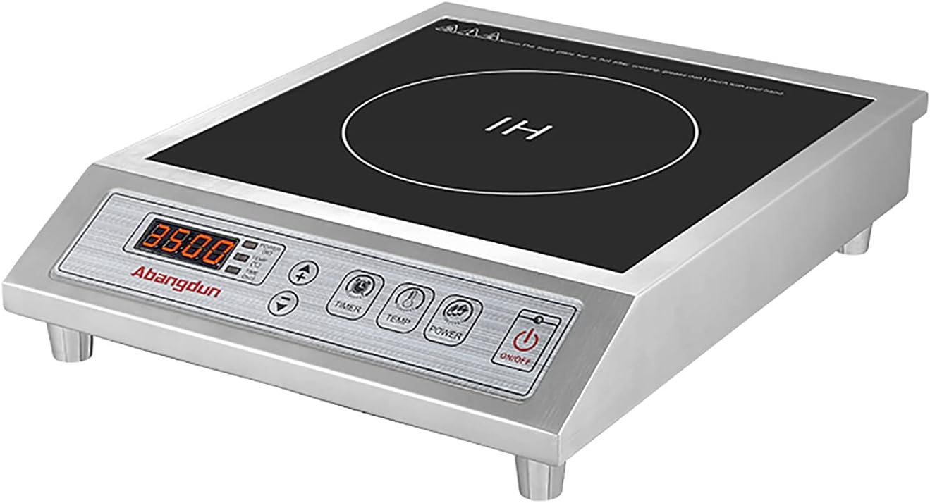 - 3500W Commercial Induction Cooktop, 208-240V Commercial Induction Burner, Countertop Induction Range & Induction Cooker, Stainless Steel Electric Hot Plate with 9.25-Inch Copper Coil