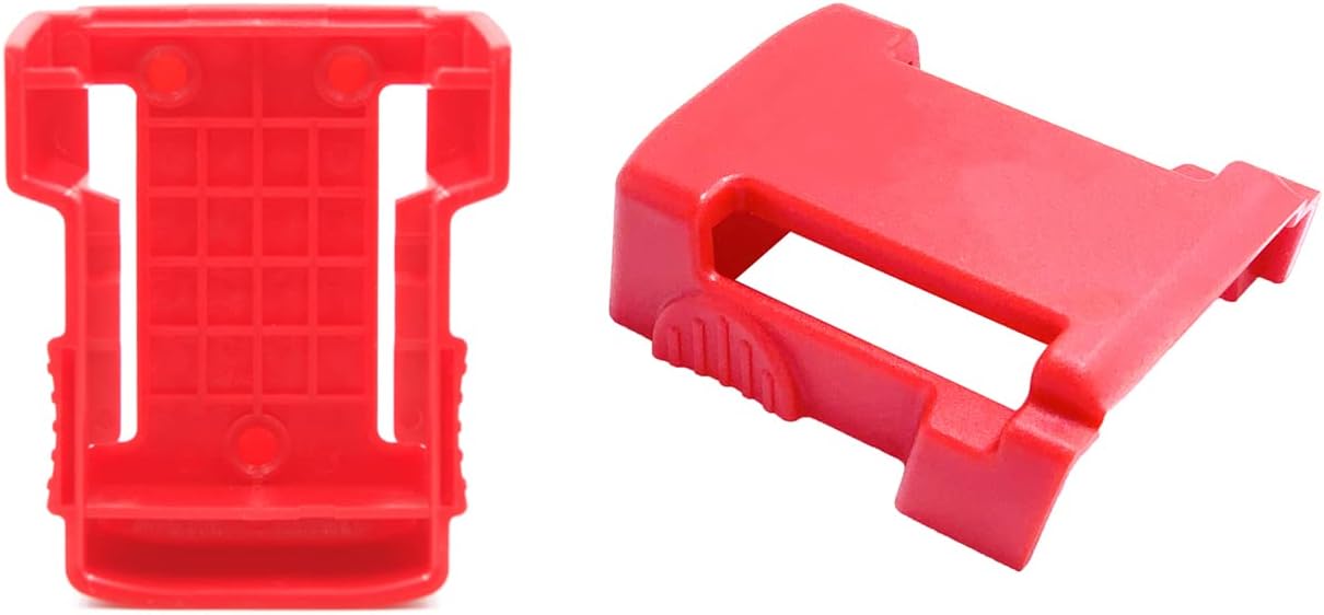 Tool Holders Battery Holders Mount for Milwaukee M18 18V Battery Drill Tool Red 10pcs tool holders and 10pcs battery holders with screws