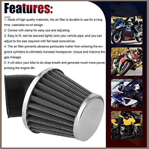 Image of 41mm 42mm 43mm 1.65inch Filter 45 Degree Angled for 125cc-150cc 200cc 250cc ATV Quad Scooter Gokart Moped Chopper Pit Dirt Pocket Mini Super Bike GY6 PZ24 PZ30 CG 1.65in