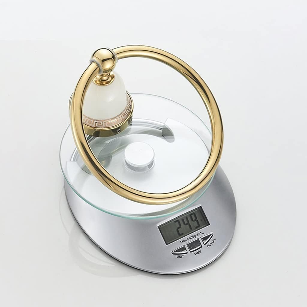 LSLYTQ Towel Rings, Bathroom Towel Ring, Brushed Towel Holder, Towel Rack, Ceramic Base Wall Mounted Bathroom Accessories