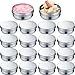 Honeydak 100 Pack 4 oz Aluminum Tins with Lids Metal Containers Screw Top Round Tin Cans for Cosmetic Lip Balm DIY Salves Candles Wax(Silver)