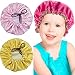3 Pieces Kids Satin Bonnet Adjustable Sleeping Cap Reversible Satin Cap for Teens Toddler Child (Classic Color)