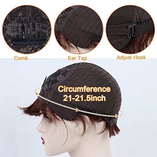 Queentas Parrucca capelli veri marrone parrucche