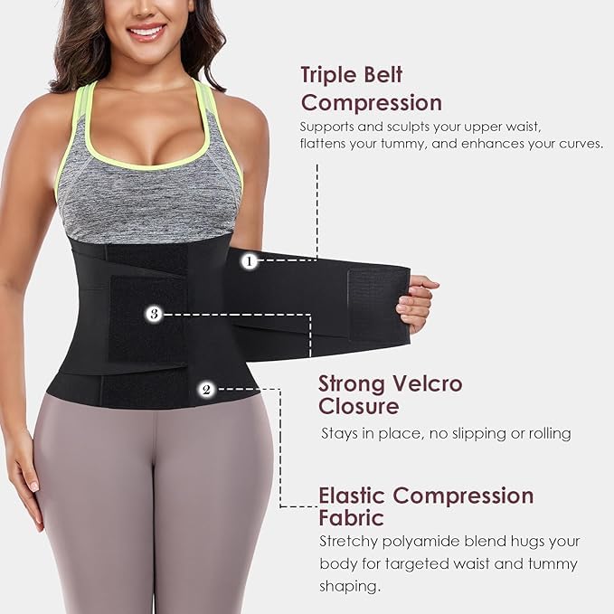 Waist Trainer for Women Waist Cincher Trimmer Ab Belt Tummy Control Body Shaper with Triple Wrap2
