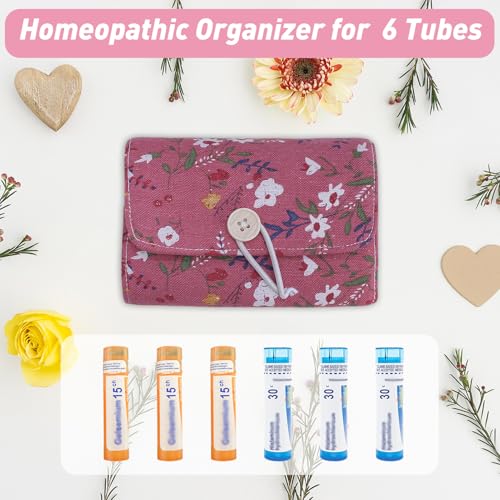 Image of Klawdsky Homeopathic Storage Case Homeopathic Carrying Case Box Foldable Homeopathic Bag Homeopathic Organizer for 6 Tubes Homeopathy at Home Travel Kit - Without Tubes
