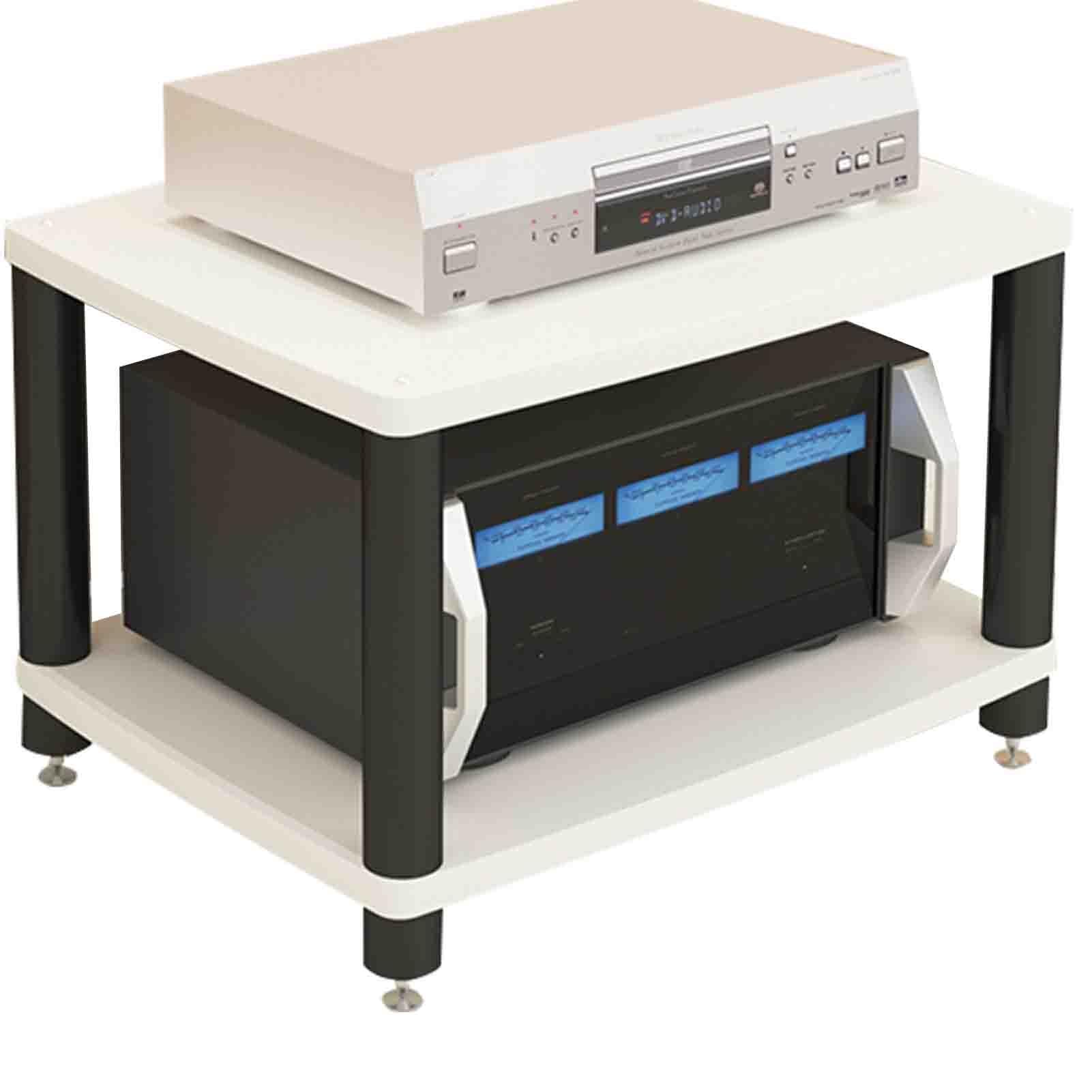 Cinema Audio Equipment Rack Professional Amplifier Stand Multi-Functional Multi-Layer Audio Stand Strong Structure Easy to Clean Long Service Life (Color : White, Size : 2st Floor)
