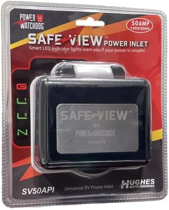 Power Watchdog SafeView Smart RV Power Inlet 30 Amp, Black (SV30API) – LED Status Power Inlet with Halo Light, Reversed Polarity Detection, ETL Certified Shore Power Connection