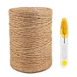 300 M Jute-Schnur，3MM Natur Braun Jutegarn，Paketschnur, Dekokordelm,Bindegarn,Bastelschnur,Jute Twine für Kunst-Handwerk, Floristik, Dekoration, Handwerk,Garten,Pflanzen