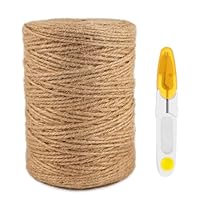 300 M Jute-Schnur，3MM Natur Braun Jutegarn，Paketschnur, Dekokordelm,Bindegarn,Bastelschnur,Jute Twine für Kunst-Handwerk, Floristik, Dekoration, Handwerk,Garten,Pflanzen