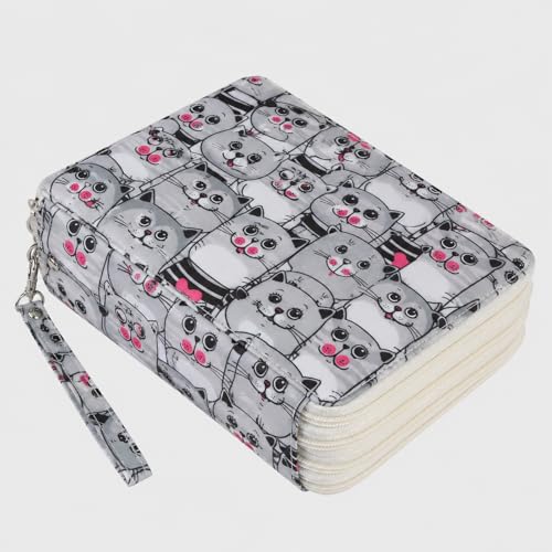 Image of 184 Slots Colored Pencil Case Organizer, 4 Layer Bag | Twill Oxford fabric, 187 elastic loops, detachable handle, for travel, home storage, drawing tools, creative gifts