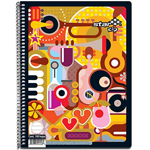 Paquete con 5 Cuadernos Estrella 0459 Cuaderno Profesional StarKid Cuadro, 100 Hojas, Cuadro 5 mm