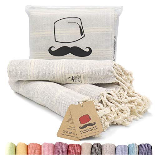 Bazaar Anatolia Turkish Hand Towel Set of 4 Peshtemal Towel 100% Cotton 45x20
