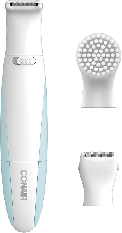 Ladies All-In-One Personal Groomer, Trimmer, Foil Shaver for Women and Exfoliating Brush