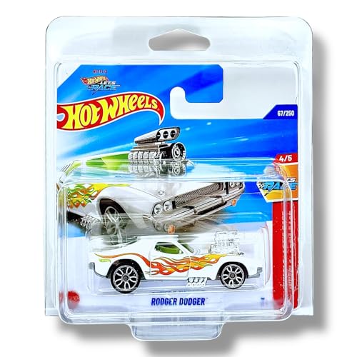 Hot Wheels - Rodger Dodger - HW Let´s Race 4/5 - HYX12 - Short Card - Netflix - White with Flames - Mattel 2025-1:64