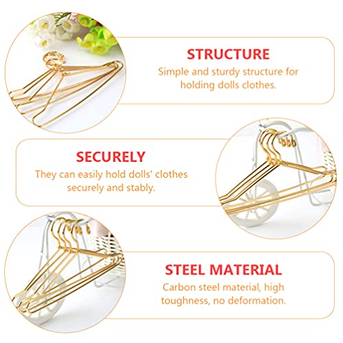TOYANDONA 10Pcs Boneca Cabides Cabides de Boneca Roupas de Boneca Vestido Vestido De Roupa de Aço Ca