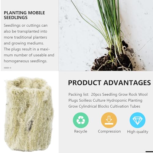 HOMURY Steinwolle Würfel Rockwool Cube: 100 Stück Steinwolle Anzucht Rund Steinwolle Anzuchtwürfel Steinwolle Cube Hydroponic für Bodenlose Anzucht, Aussaat, Klonpflanzen, Hydroponischen Anbau