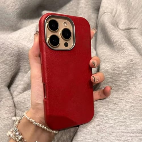 Coque retro rouge vin pour iPhone 16 15 14 13 12 Pro Max et Plus - 4